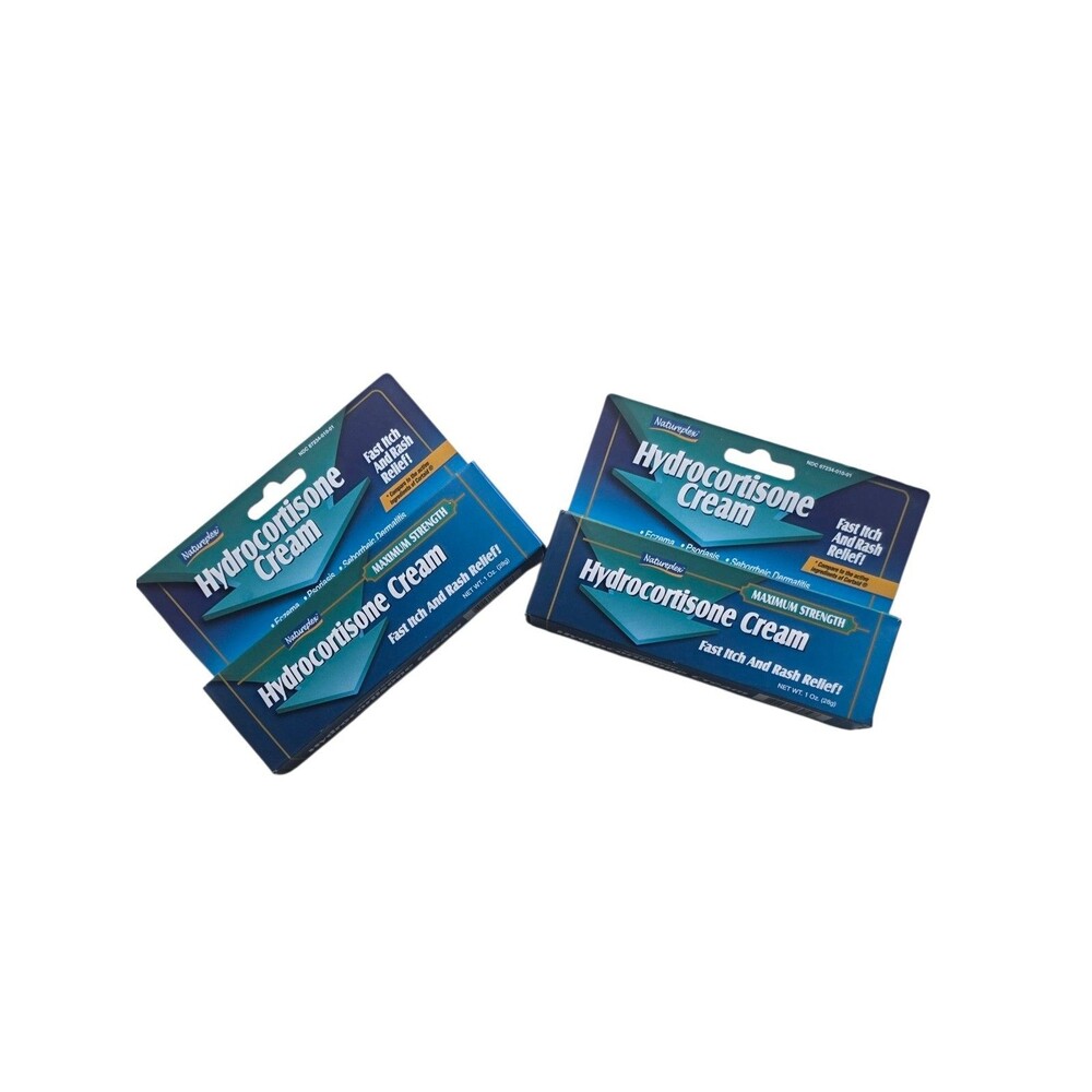 ×2 Hydrocortisone Cream Max Strength Fast Itch &Rash Relief Natureplex 1 oz Each